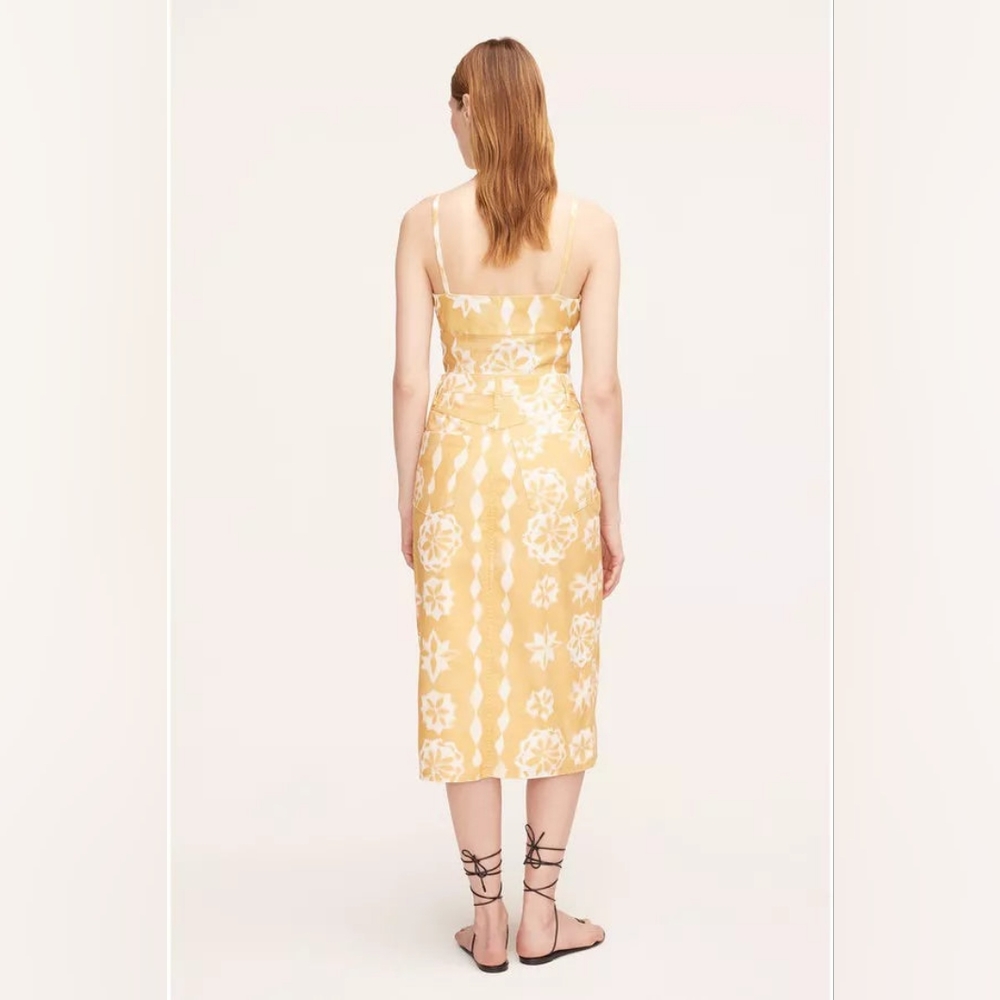 NWT, Rebecca Taylor Paper Fleur Cotton Canvas Midi Skirt - Picture 10 of 16